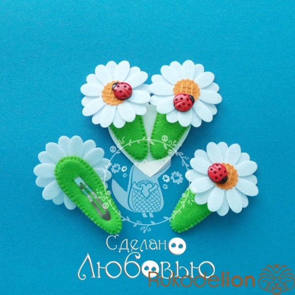 Заколки из фетра с цветами